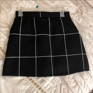 Black White Block Mini Skirt